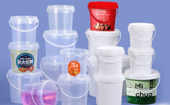 Beschikbare plastic voedselemmer met deksel voor voedselopslag met T/T-betaalmethode