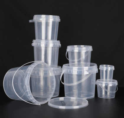 Aanpasbare Duurzame Transparante Plastic Bucket T/T Betaling IML Thermische overdracht Printing