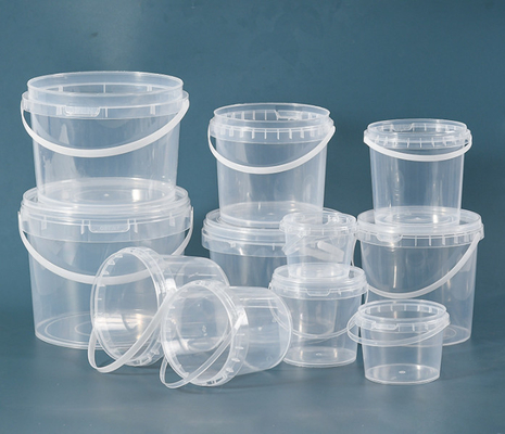 Aanpasbare transparante plastic emmer glad oppervlak IML/warmteoverdruk Accepteerd