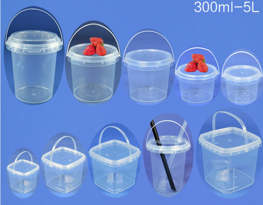 IML- of thermisch overdraagbare PP/HDPE-plastic voedselemmer met deksel voor voedselverpakkingen