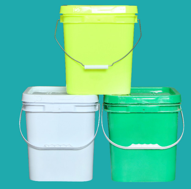 Chemische weerstand Vierkante plastic emmer 1,2 kg voor voedselkwaliteit verf speelgoed