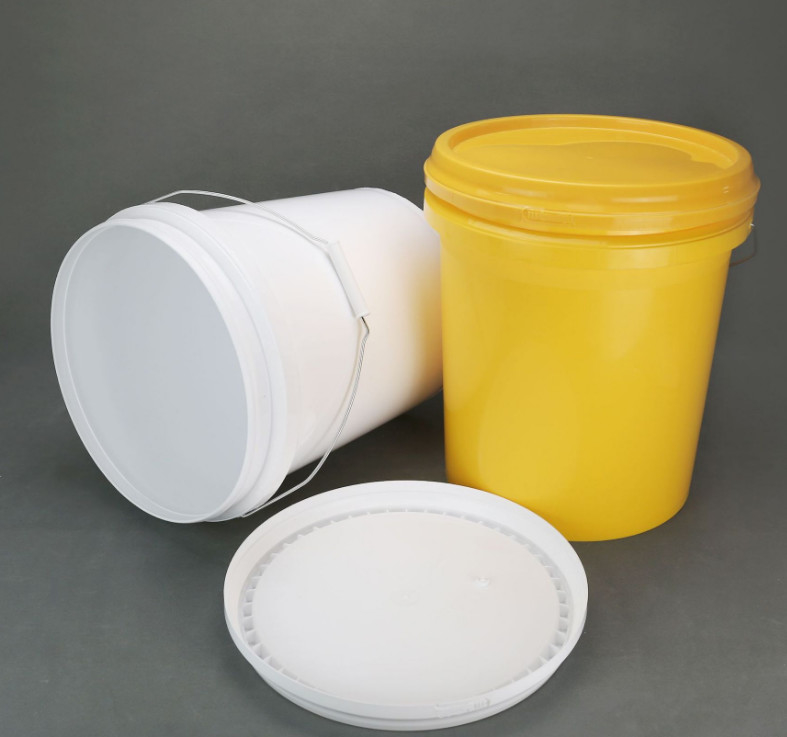 20L snap on lid stapelbare plastic emmer 15,5 hoogte 11,5 diameter aanpasbaar wit ontwerp