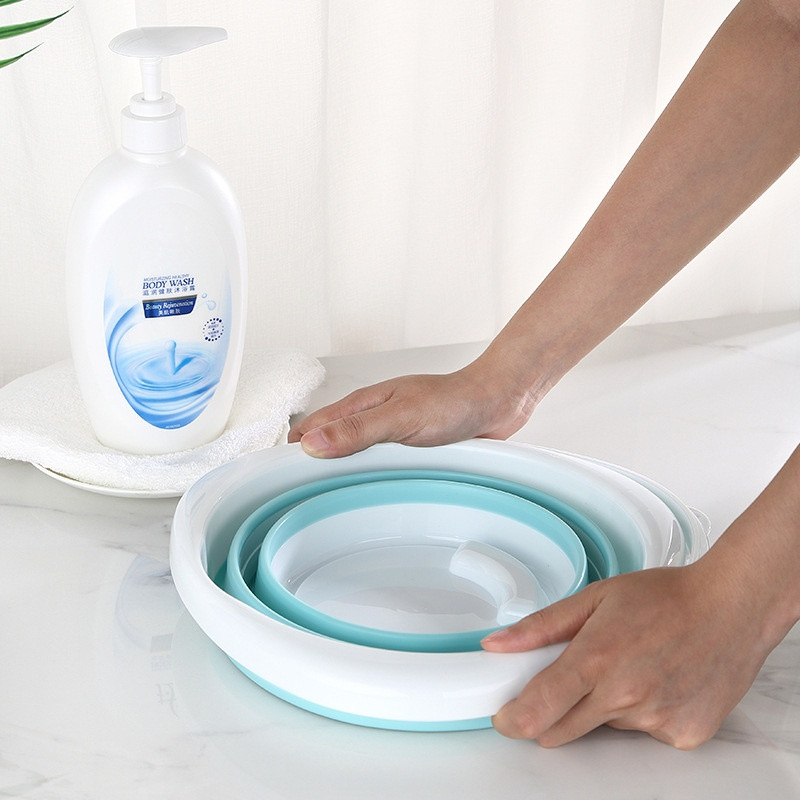 Opvouwbare 10L opvouwbare plastic emmer ruimtebesparend ontwerp voor camping autowas Outdoor avonturen
