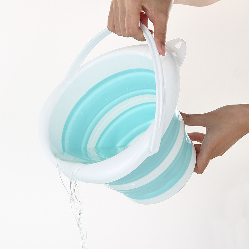 Opvouwbare 10L opvouwbare plastic emmer ruimtebesparend ontwerp voor camping autowas Outdoor avonturen