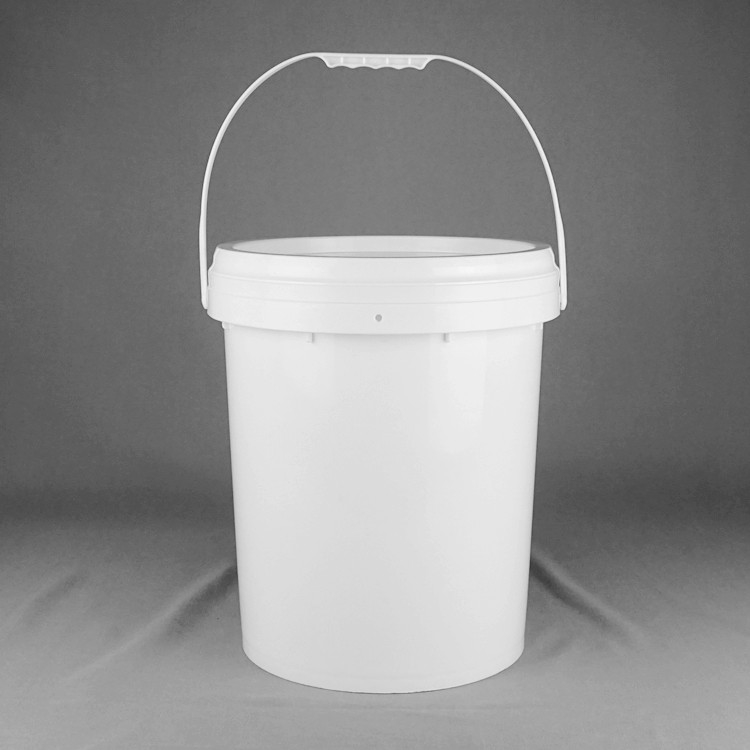 Snap On Lid Stapelbare witte 5 liter plastic emmers met pak voor veelzijdige opslag