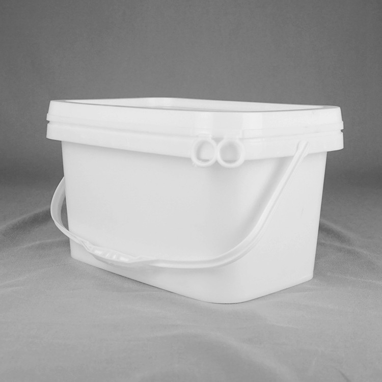 Chemisch bestand wit vierkant plastic emmers met IML-printing voor duurzame opslagopties