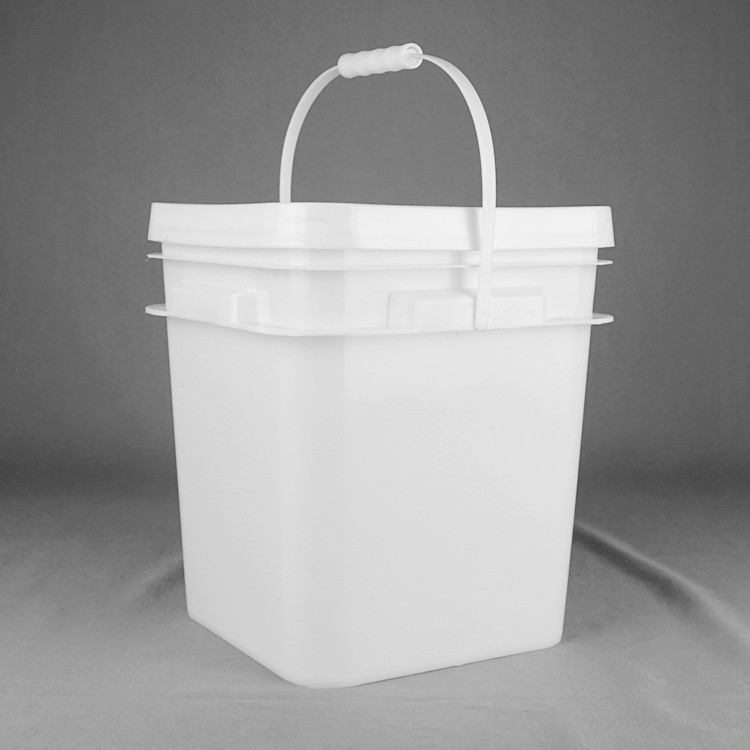 Chemische weerstand Vierkante plastic emmer 1,2 kg voor voedselkwaliteit verf speelgoed