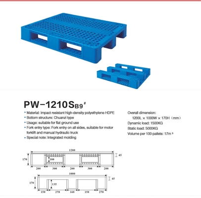 Corrosiebestendig stapelbaar plastic pallet voor efficiënte opslag