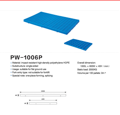 Veelzijdige stapelde plastic pallet voor verschillende verpakkingsbehoeften