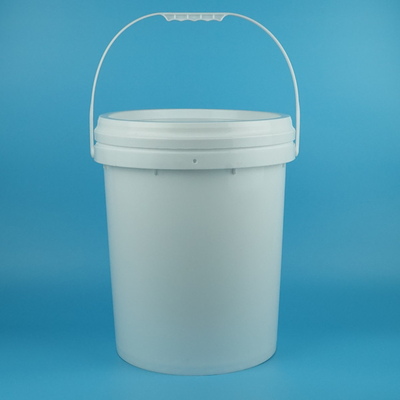 Ronde plastic trommel van 19 kg met handvat en deksel voor verf