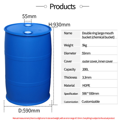 HDPE 200L Blauwe Plastic Vattrommel voor Chemische Opslag