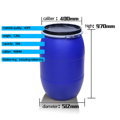 160L van de de Mondemmer van de flensemmer Grote Chemische Plastic het Vattrommel