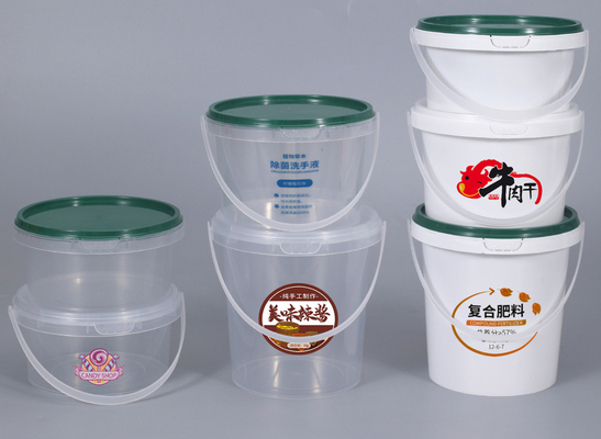 De emmer gaf Duidelijke Plastic Klantgerichte Container Vlotte Oppervlakte gestalte