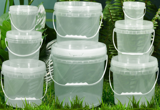 De emmer gaf Duidelijke Plastic Klantgerichte Container Vlotte Oppervlakte gestalte
