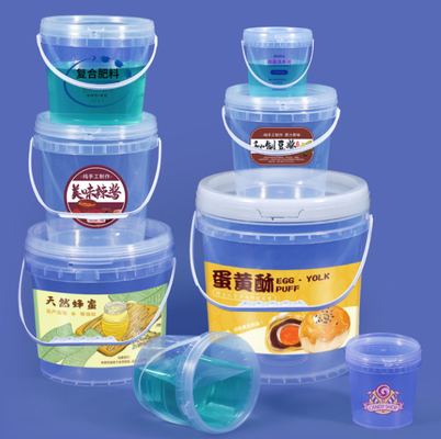 Stapelbare plastic emmers voor voedsel met handvaten zonder BPA