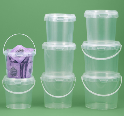 PP/HDPE plastic voedsel emmer handvat verkrijgbaar Wit met deksel