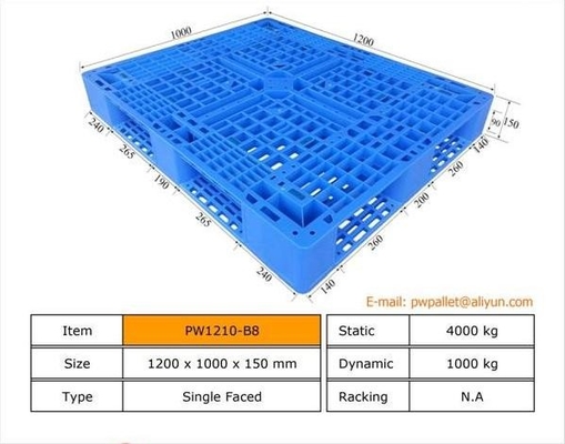 Verpakkingspallet met OEM stapelbare plastic pallet MOQ 450pcs