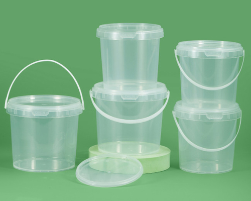 Schermdrukkunst Plastic voedsel emmer met emmer ontwerp Voor gemak