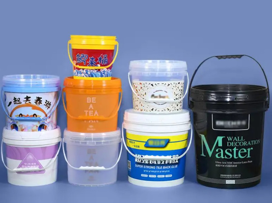 Transparante plastic emmer voor voedselverpakkingen Aanpasbare IML-druk glad oppervlak