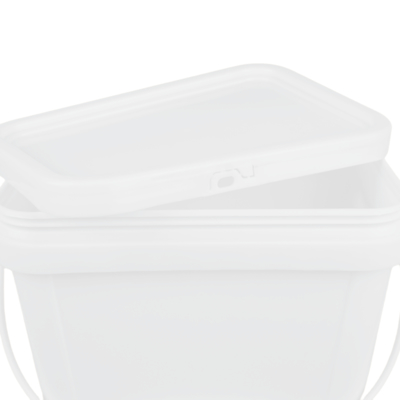 Voedselveilige vierkante plastic emmer met IML/Thermische transfer/Zeefdruk 1,2 kg
