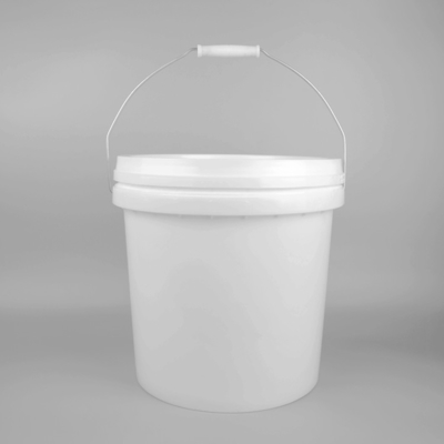Rode plastic verf emmer met handvat en lekkagebestendige ontwerp