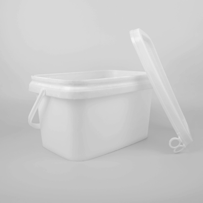 5L Emmer van het de Emmerpolypropyleen van de voedselrang de Witte Vierkante met Deksel